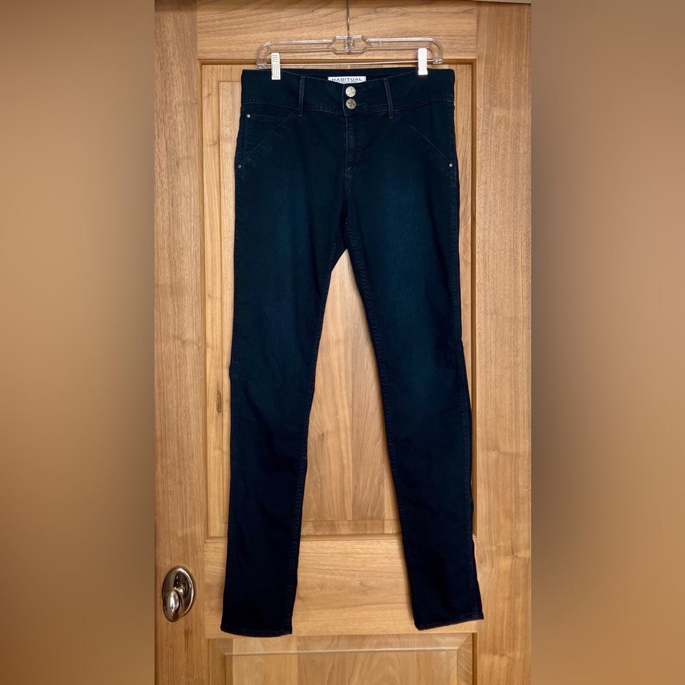 EUC Vintage HABITUAL Lightweight Stretch Slim Straight Leg Heydey Jeans 29 Black